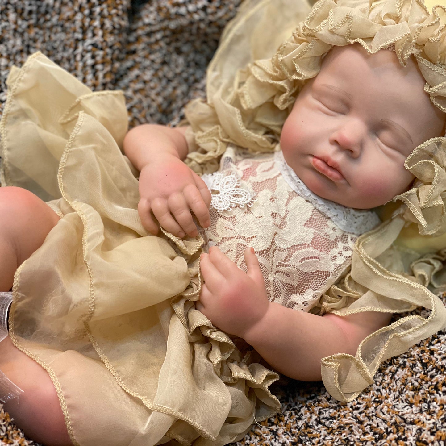 18 inches full body silicone baby doll Loulou girl new born size Painted Family's Gift Educational