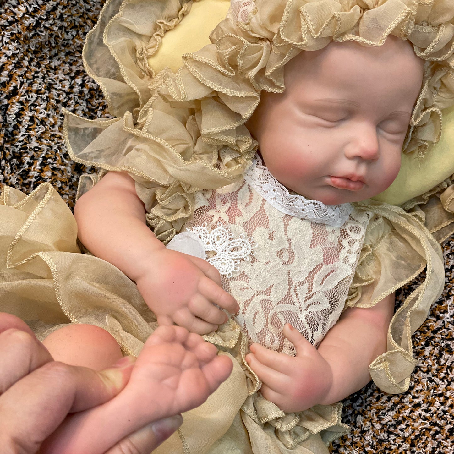 18 inches full body silicone baby doll Loulou girl new born size Painted Family's Gift Educational