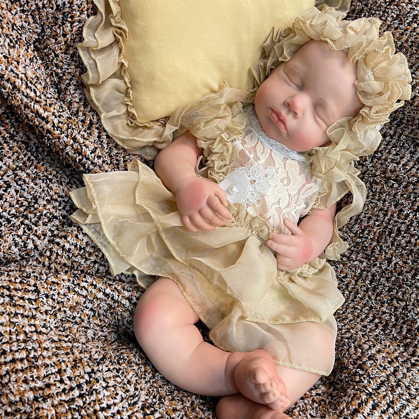 18 inches full body silicone baby doll Loulou girl new born size Painted Family's Gift Educational