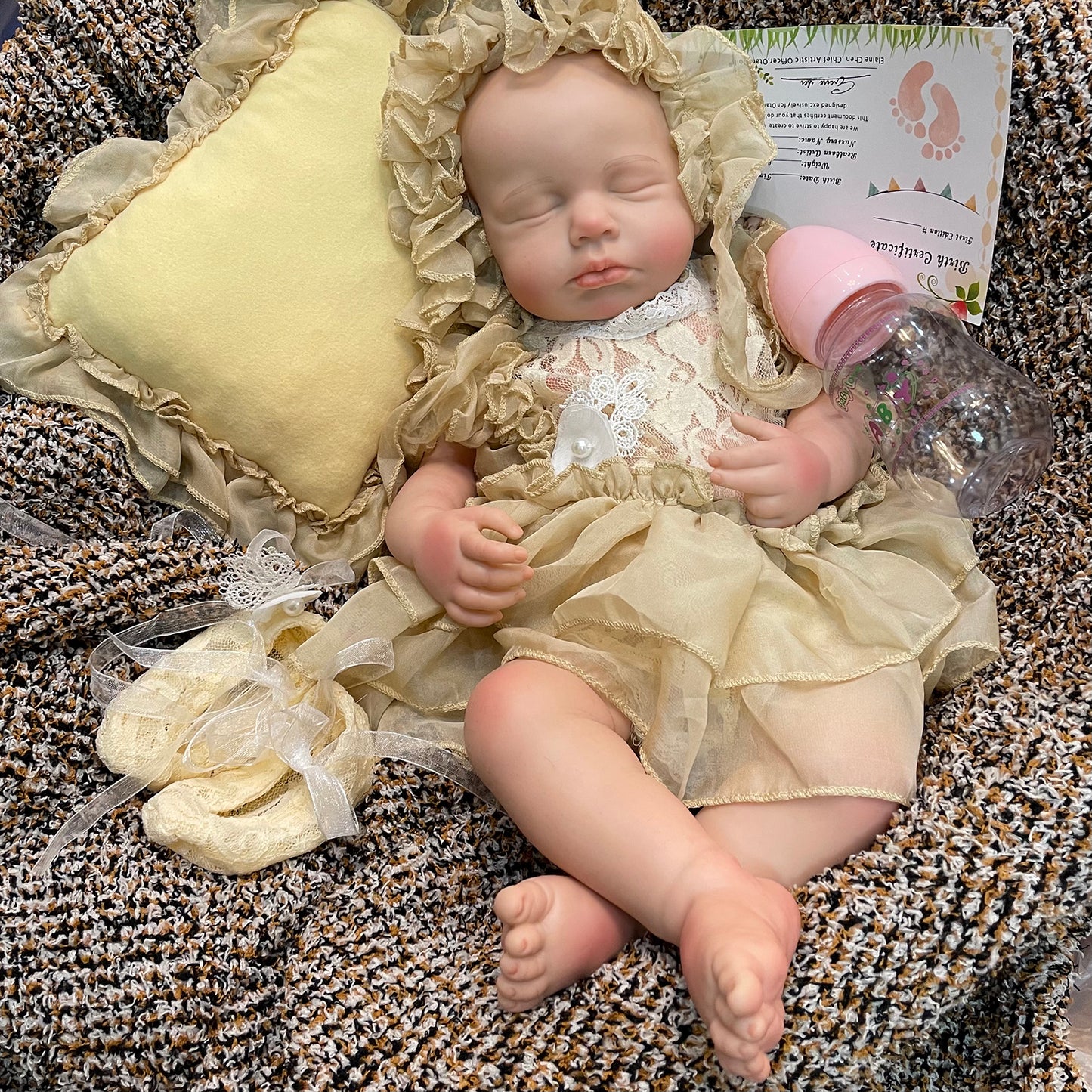 18 inches full body silicone baby doll Loulou girl new born size Painted Family's Gift Educational