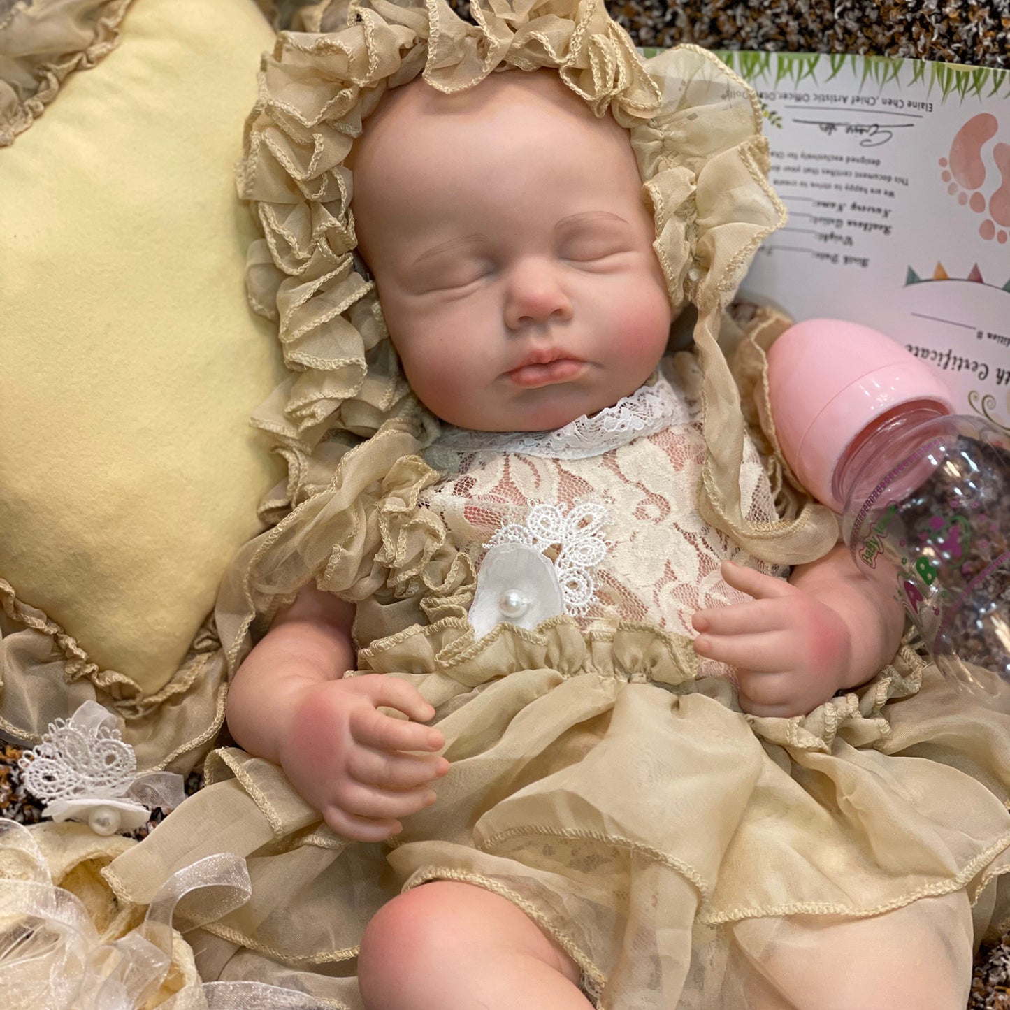 18 inches full body silicone baby doll Loulou girl new born size Painted Family's Gift Educational
