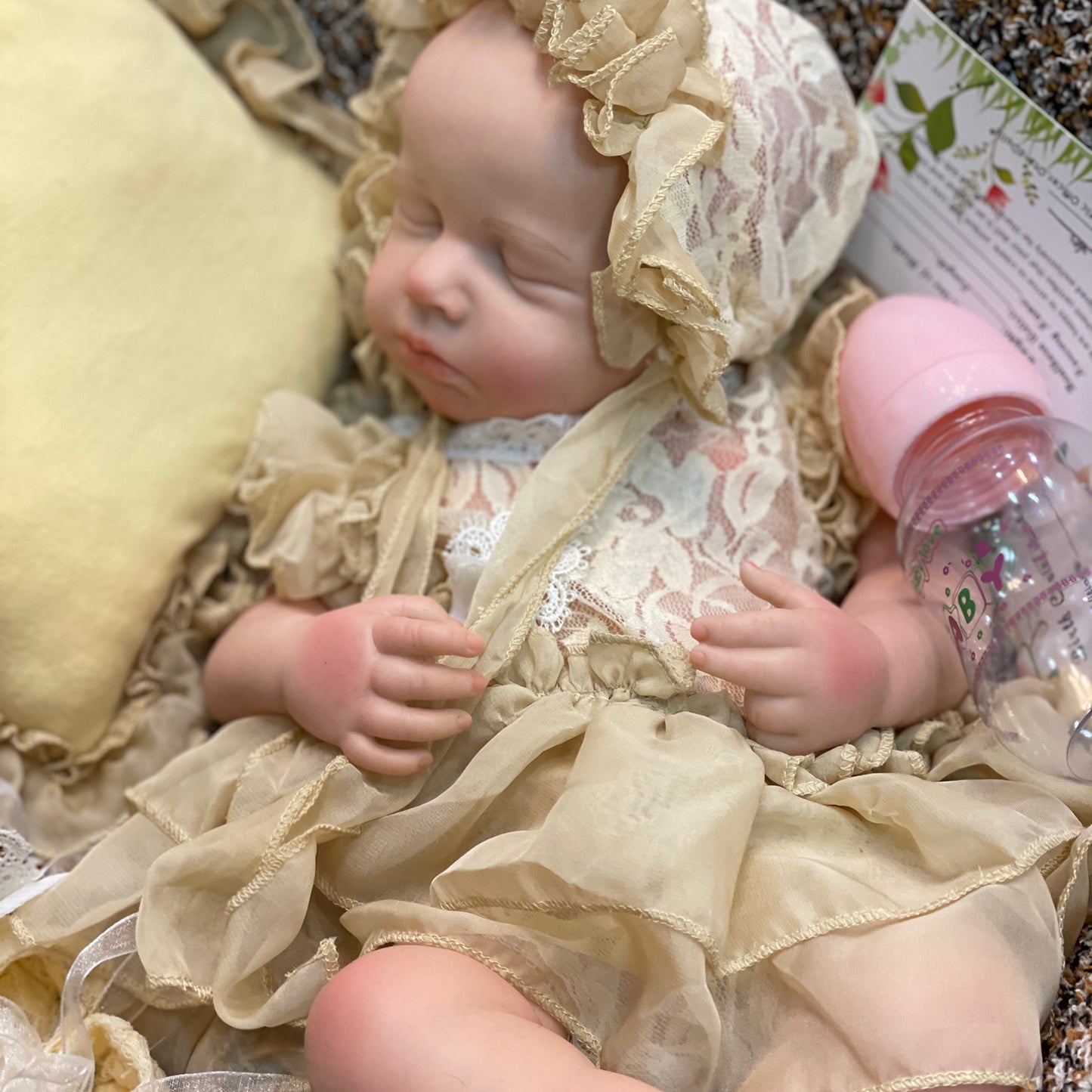 18 inches full body silicone baby doll Loulou girl new born size Painted Family's Gift Educational