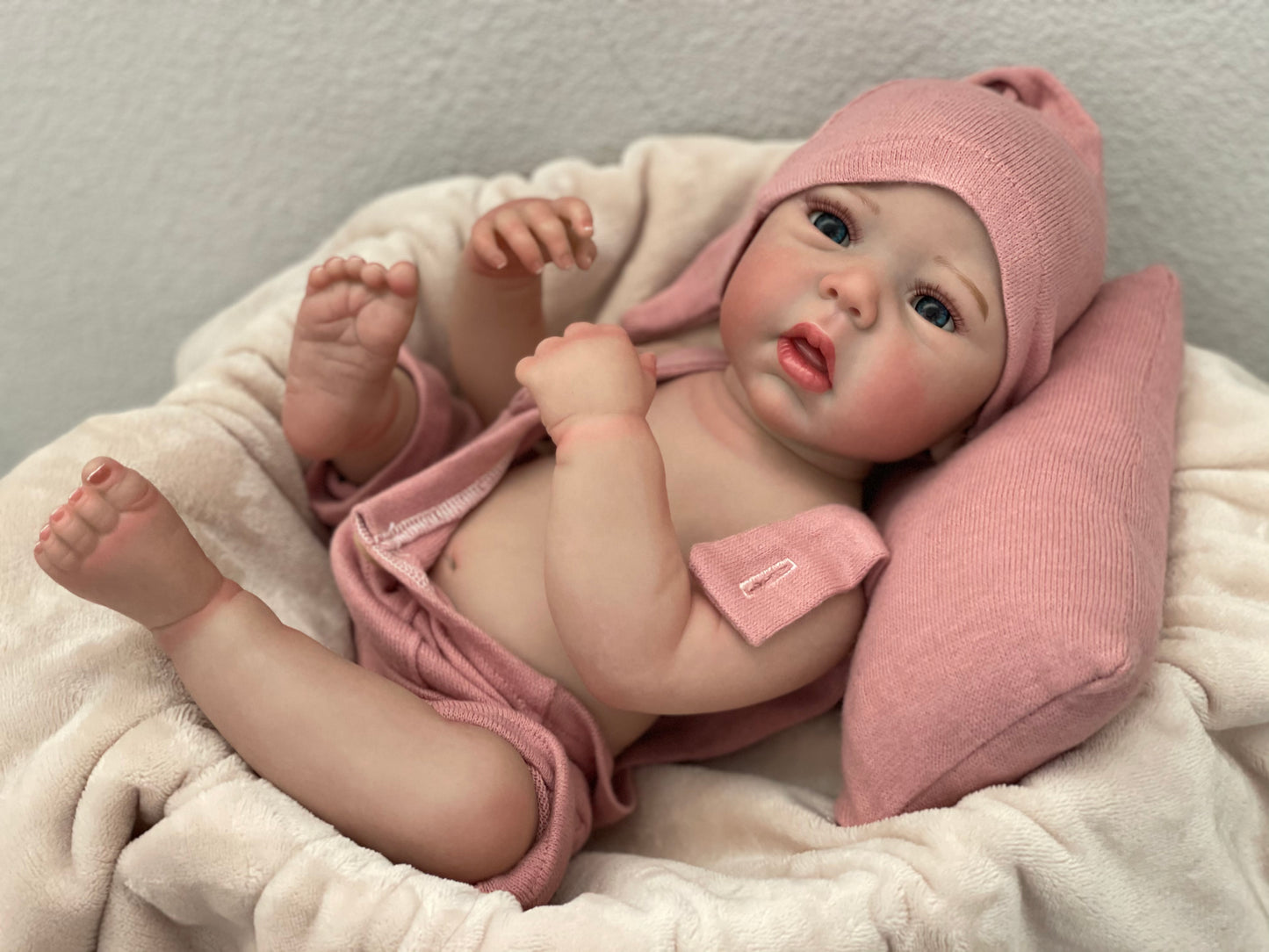 18 Inch Adorable Bebe Girl Whole Body Vinyl Handmade Realistic Skin Texture Reborn Doll For Collecting