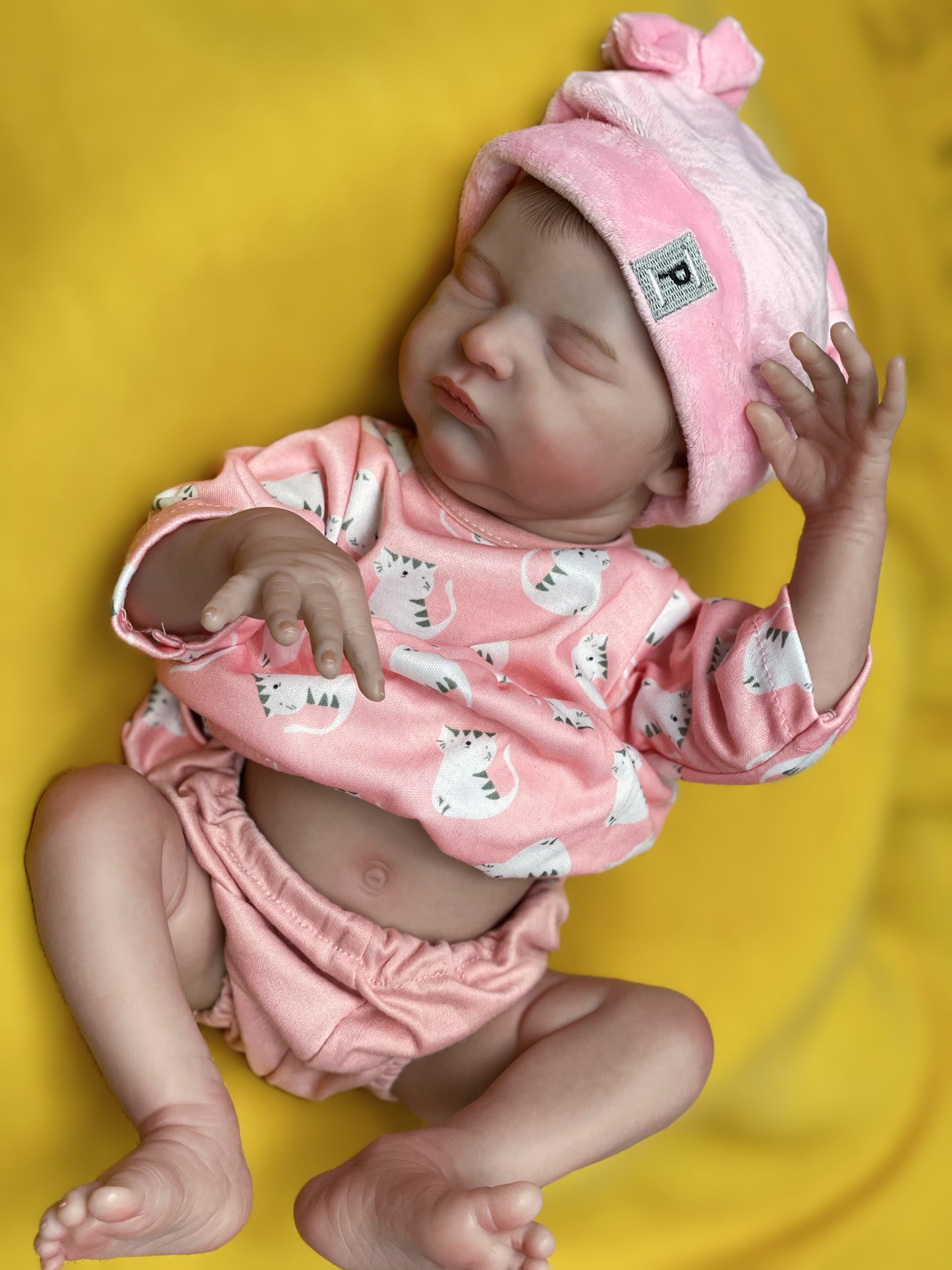 18 Inch Adorable Bebe Girl Whole Body Vinyl Handmade Realistic Skin Texture Reborn Doll For Collecting