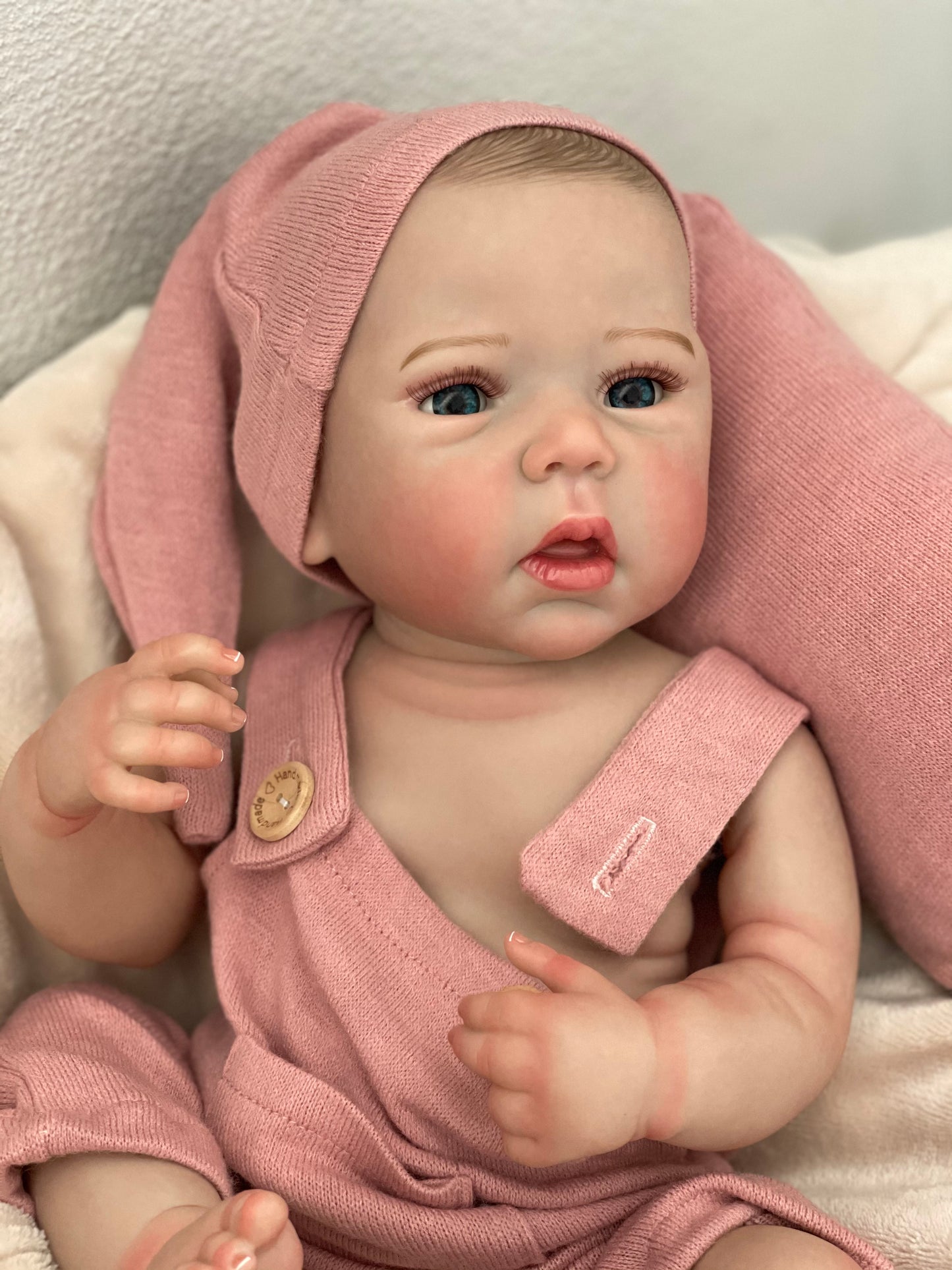 18 Inch Adorable Bebe Girl Whole Body Vinyl Handmade Realistic Skin Texture Reborn Doll For Collecting