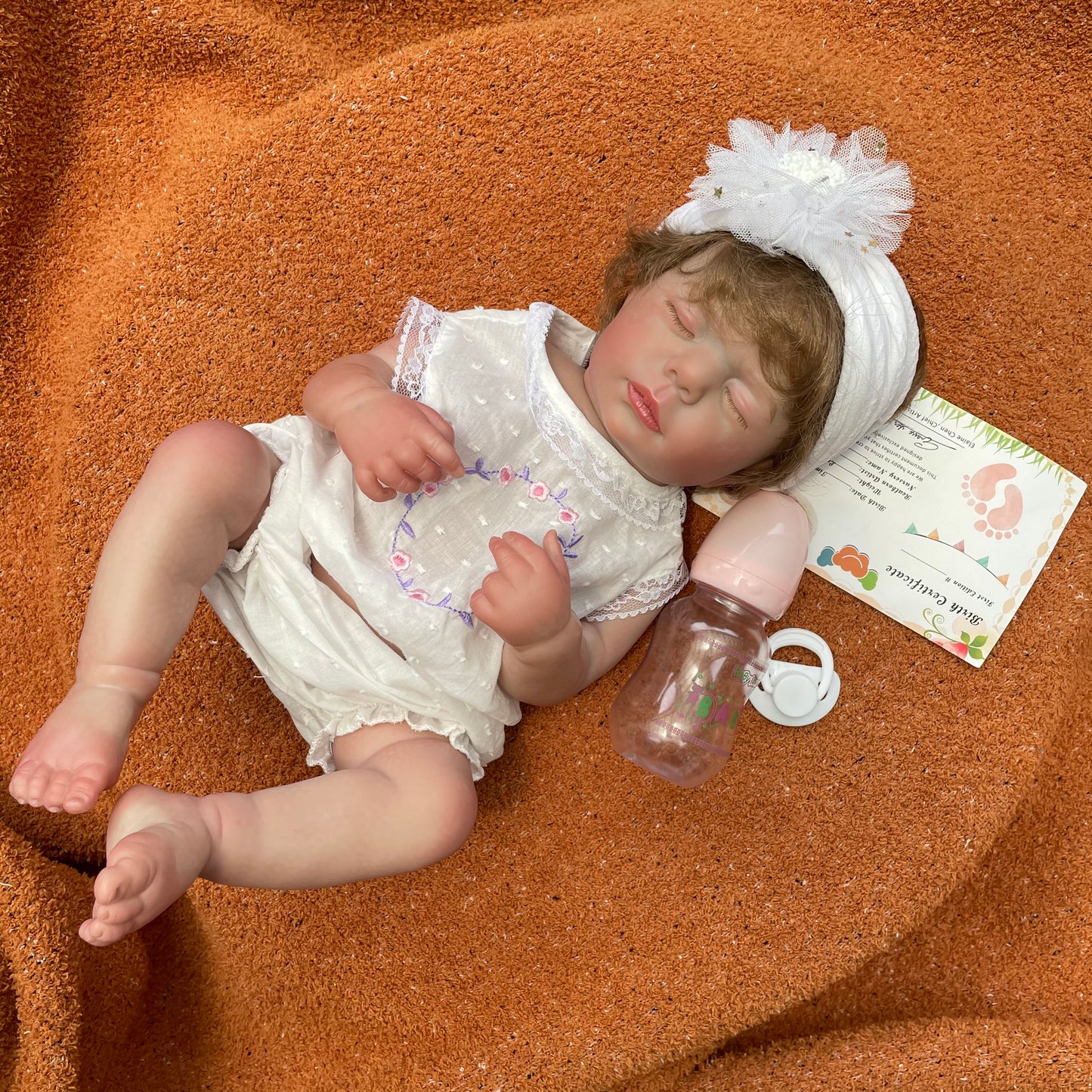 18 Inch Adorable Bebe Girl Whole Body Vinyl Handmade Realistic Skin Texture Reborn Doll For Collecting