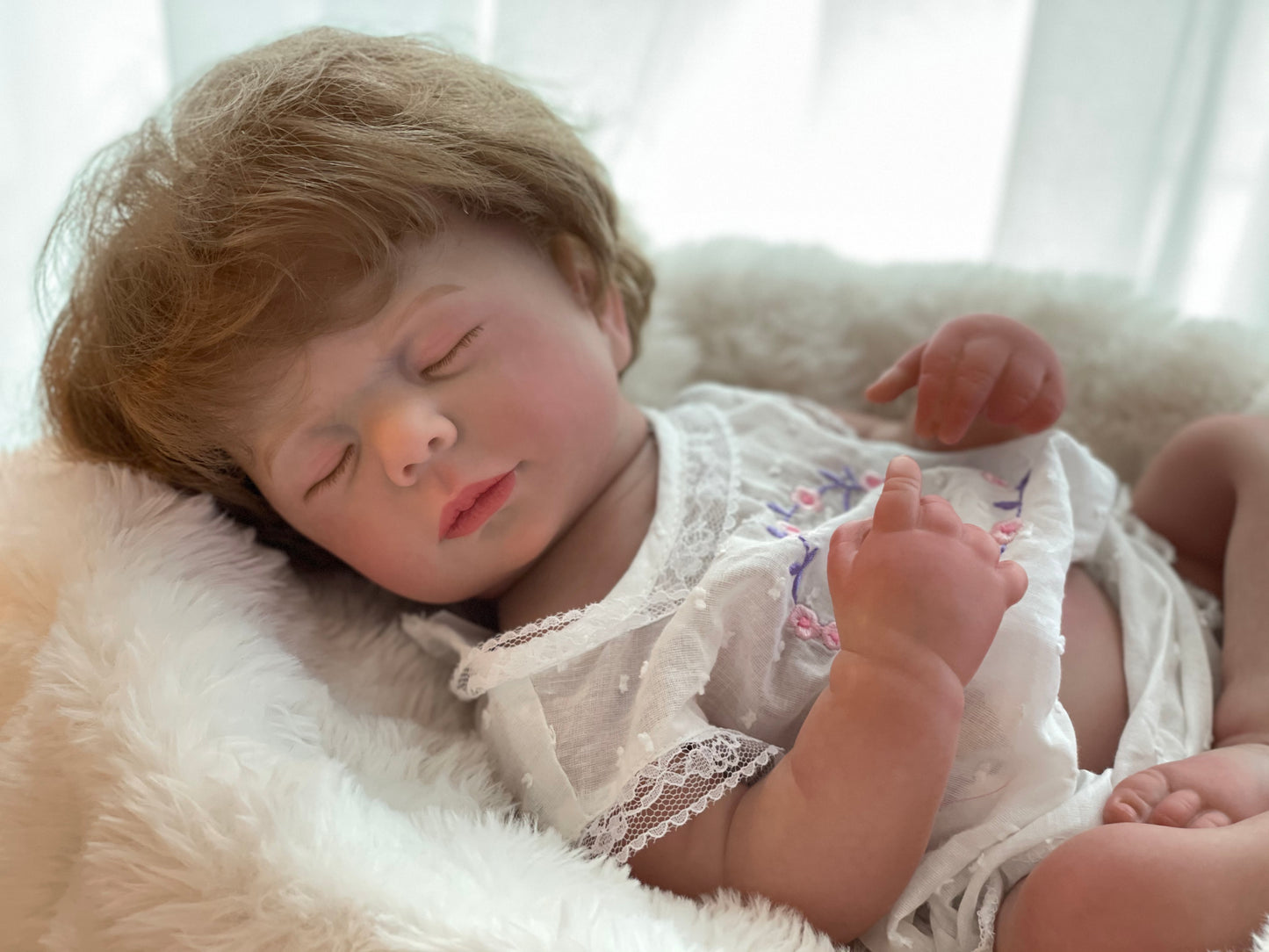 18 Inch Adorable Bebe Girl Whole Body Vinyl Handmade Realistic Skin Texture Reborn Doll For Collecting