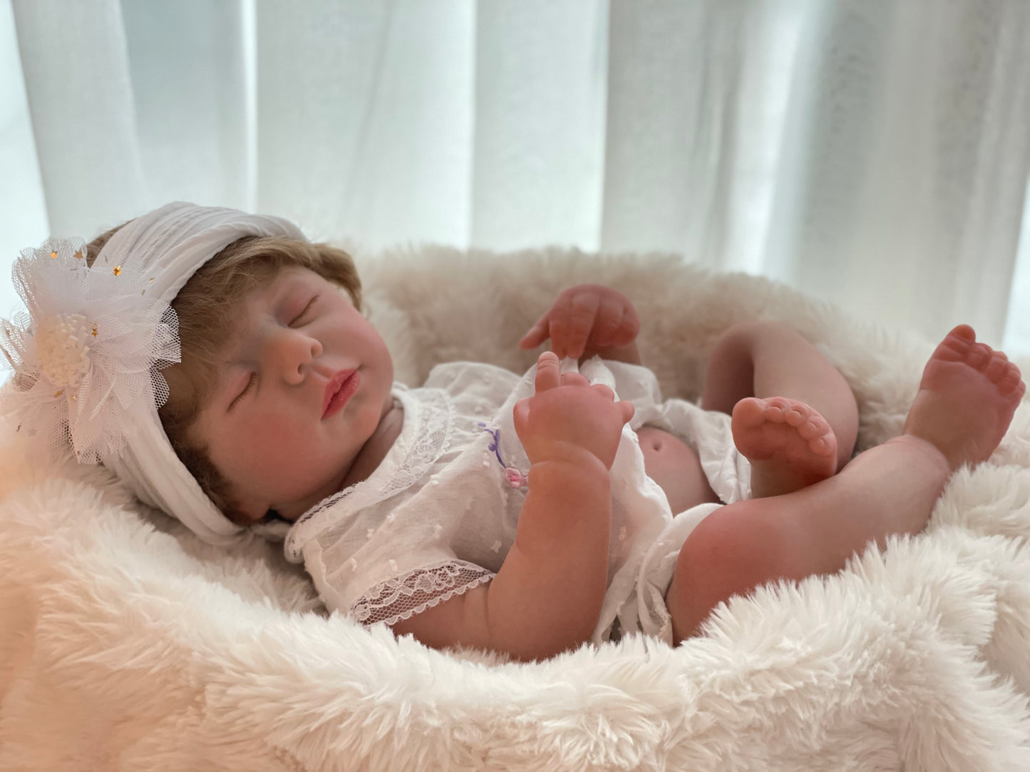 18 Inch Adorable Bebe Girl Whole Body Vinyl Handmade Realistic Skin Texture Reborn Doll For Collecting