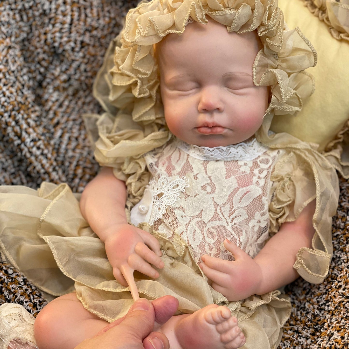 18 inches full body silicone baby doll Loulou girl new born size Painted Family's Gift Educational