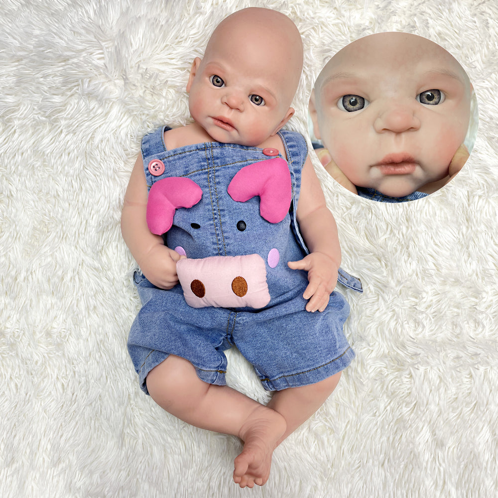 22 Inch Full Body Silicone Reborn Doll Handmade Soft Silicone Realisti