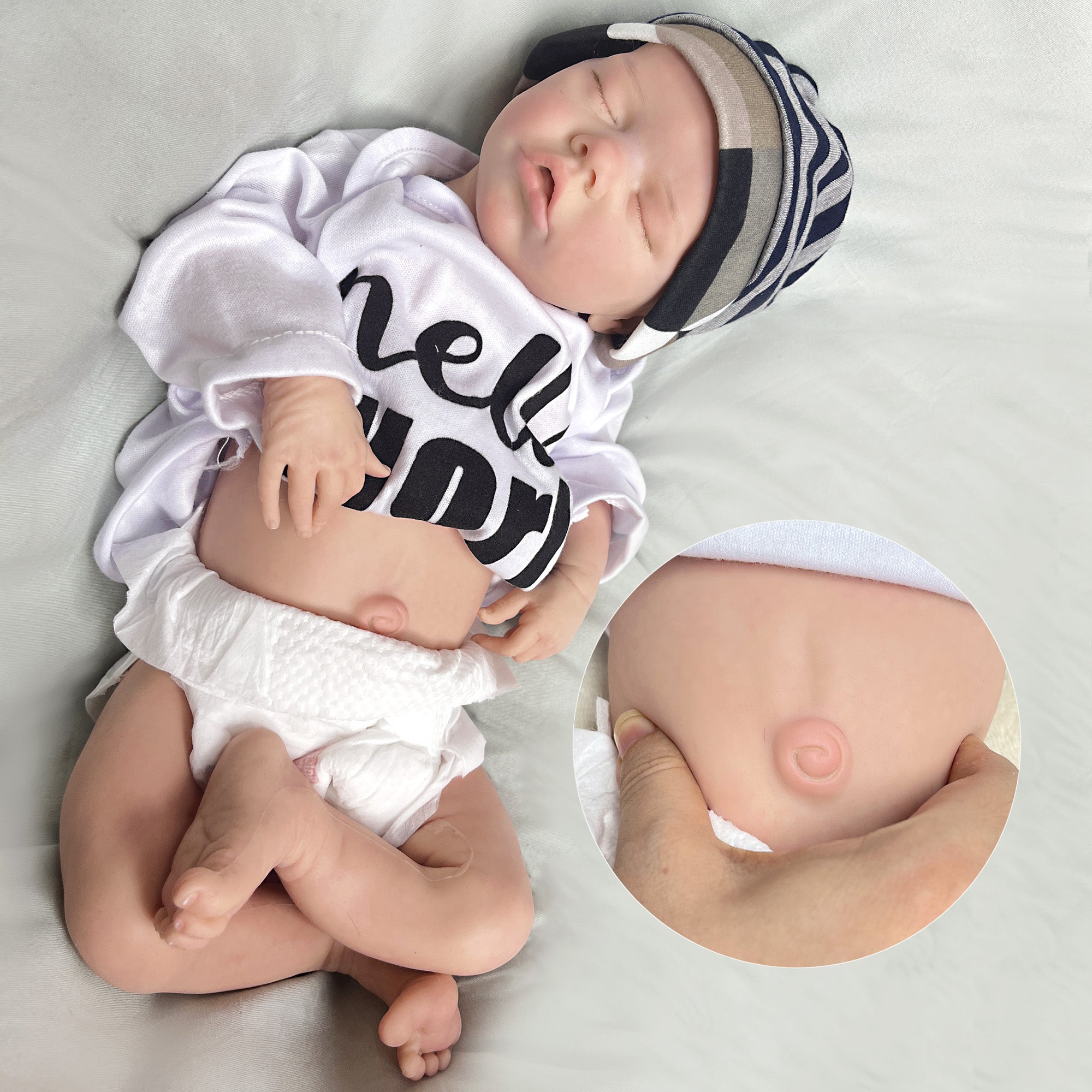 43CM Full Body Soft Solid Silicone Twin B Bebe Reborn Girl 3D Painted Lifelike Real Dolls Boneca Reborn - Reborn With Love Baby Dolls Store