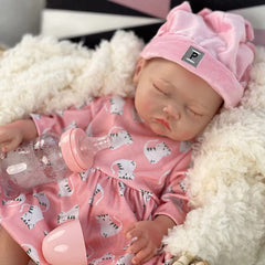 18inch Sleeping Girl Silicone Reborn Dolls Full Body Soft Solid Silicone Bebe Reborn Doll Artist Painting Baby Dolls For Family's Gift