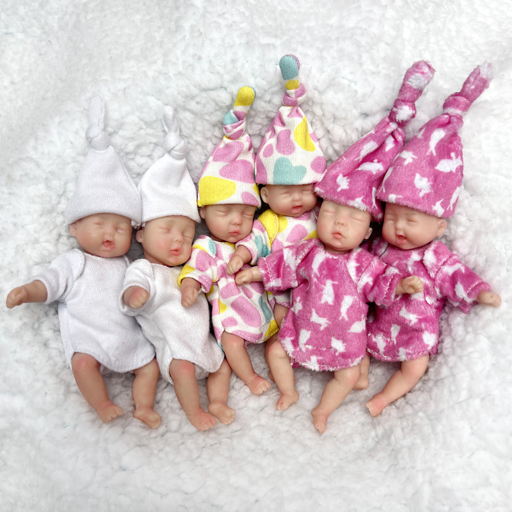 10cm Mini Palm Soft Full Solid Silicone Bebe Reborn Girl Handmade Realistic Reborn Dolls Lifelike - Reborn With Love Baby Dolls Store