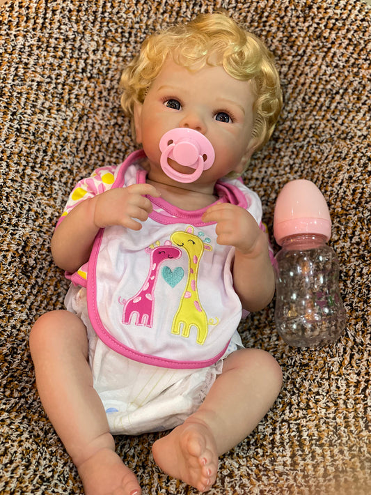 18 Inch Adorable Reborn Toddler Baby Full Body Vinyl Hand Painted Bebe With Lifelike Skin Texture