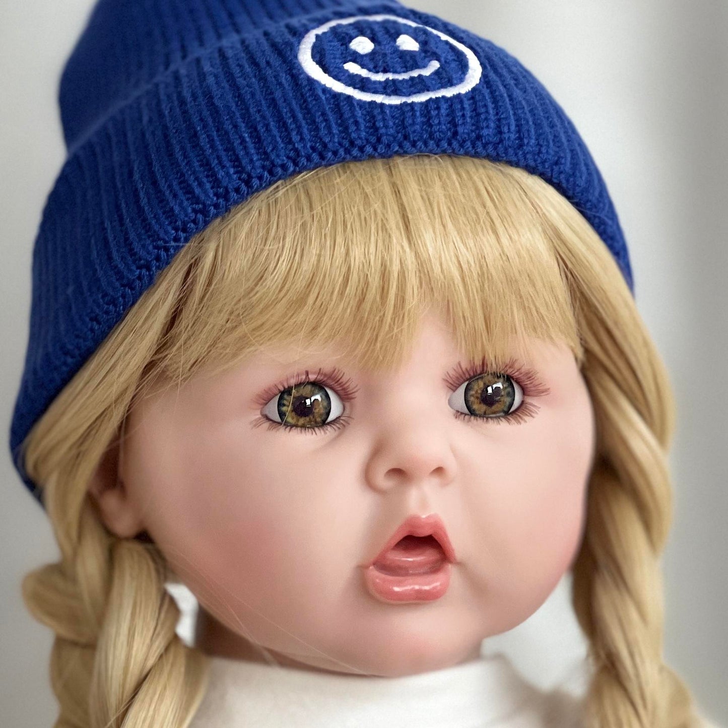 Reborn Doll--- 24 Inch Reborn Bebe Golden Hair Newborn Baby Soft Vinyl Head, Arms and Legs, Soft Cloth Body Bebe