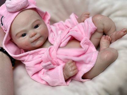 16 Inch Sweet Girl Full Body Silicone Reborn Toddler Hand-detailed Skin With Visible Veins