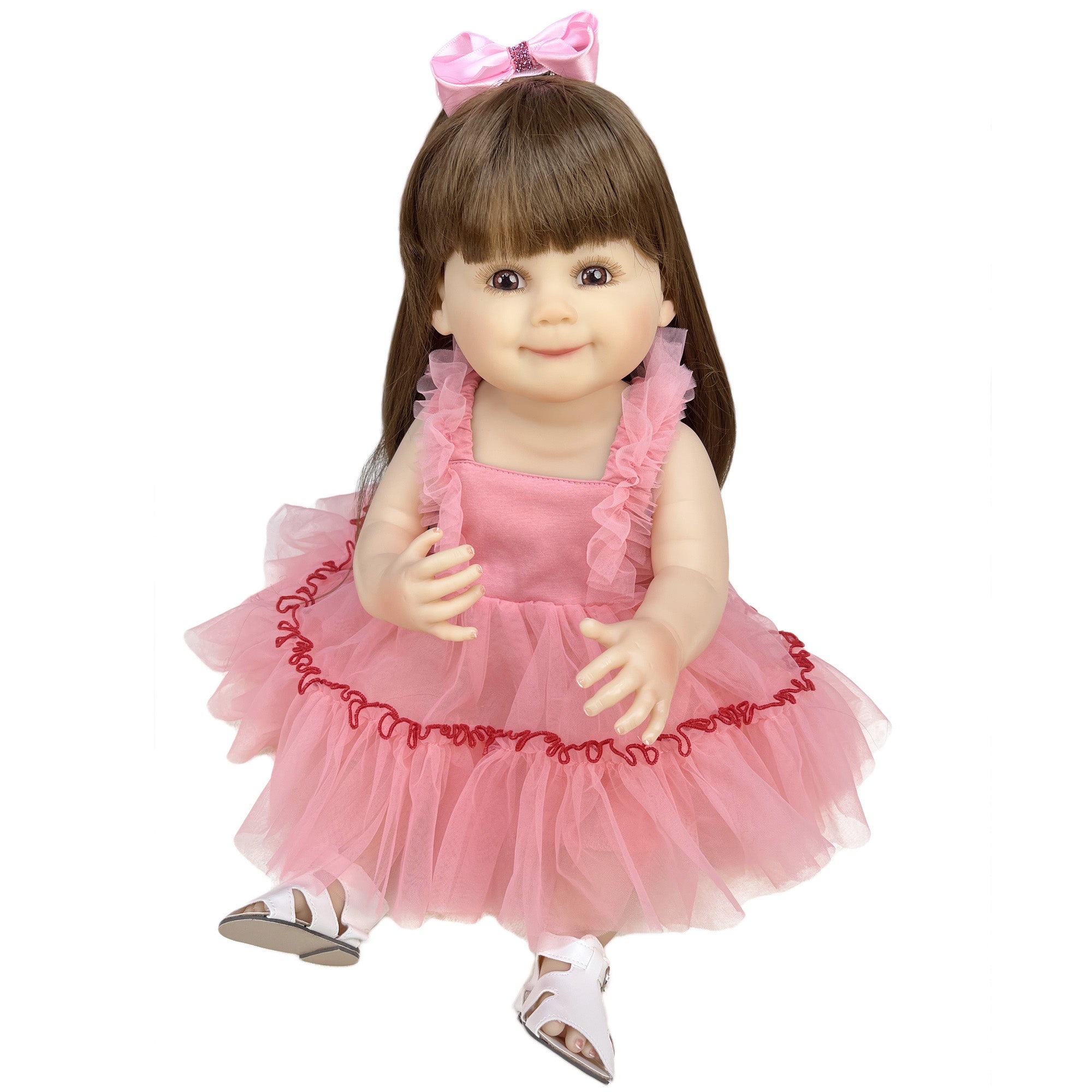 22 Inch Reborn Bebe Waterproof Doll Smile Face Lifelike Newborn Baby Doll Handmade Soft Vinyl Bebe Newborn Doll Gifts for Child - Reborn With Love Baby Dolls Store