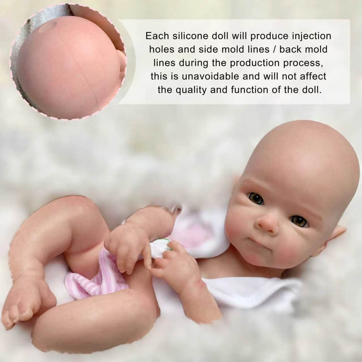 Gileutay 12 inch Full Body Silicone Baby Doll Girl Lifelike Reborn Baby Dolls Realistic Newborn Dolls that Look Like Real Life Babies
