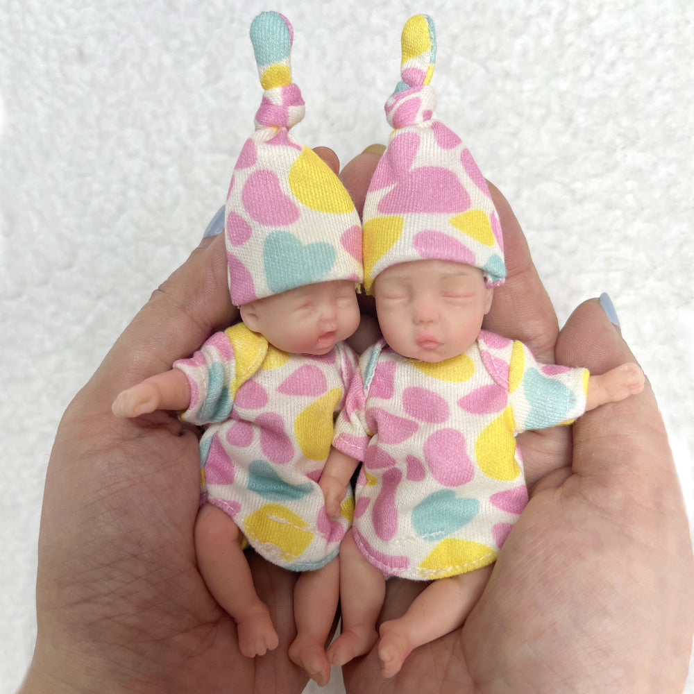 10cm Mini Palm Soft Full Solid Silicone Bebe Reborn Girl Handmade Realistic Reborn Dolls Lifelike - Reborn With Love Baby Dolls Store