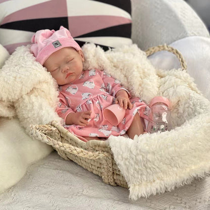 18inch Sleeping Girl Silicone Reborn Dolls Full Body Soft Solid Silicone Bebe Reborn Doll Artist Painting Baby Dolls For Family's Gift