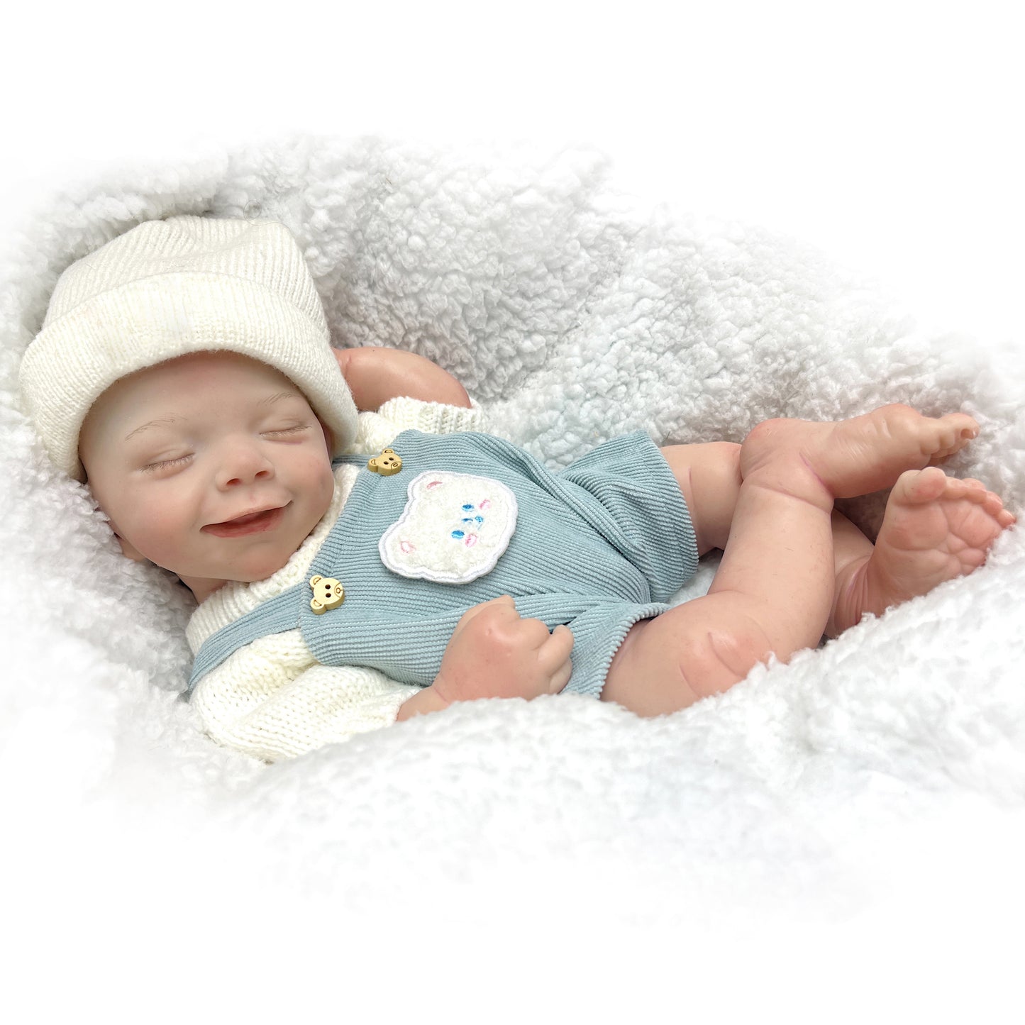 42cm April Whole Body Solid Silicone Bebe Reborn Boy With Rooted Hair Lifelike Reborn Doll Boneca Reborn Corpo De Silicone Doll - Reborn With Love Baby Dolls Store