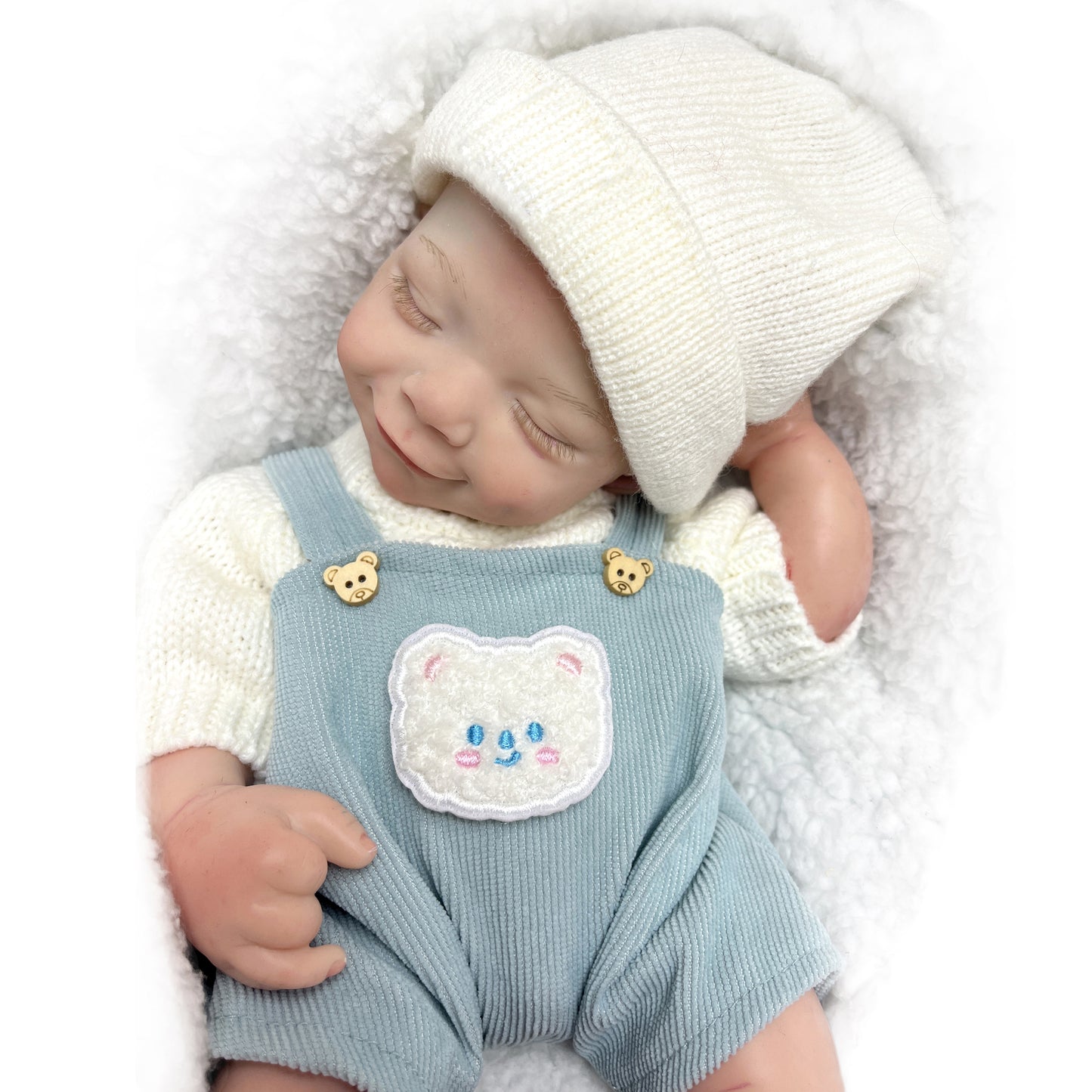 42cm April Whole Body Solid Silicone Bebe Reborn Boy With Rooted Hair Lifelike Reborn Doll Boneca Reborn Corpo De Silicone Doll - Reborn With Love Baby Dolls Store