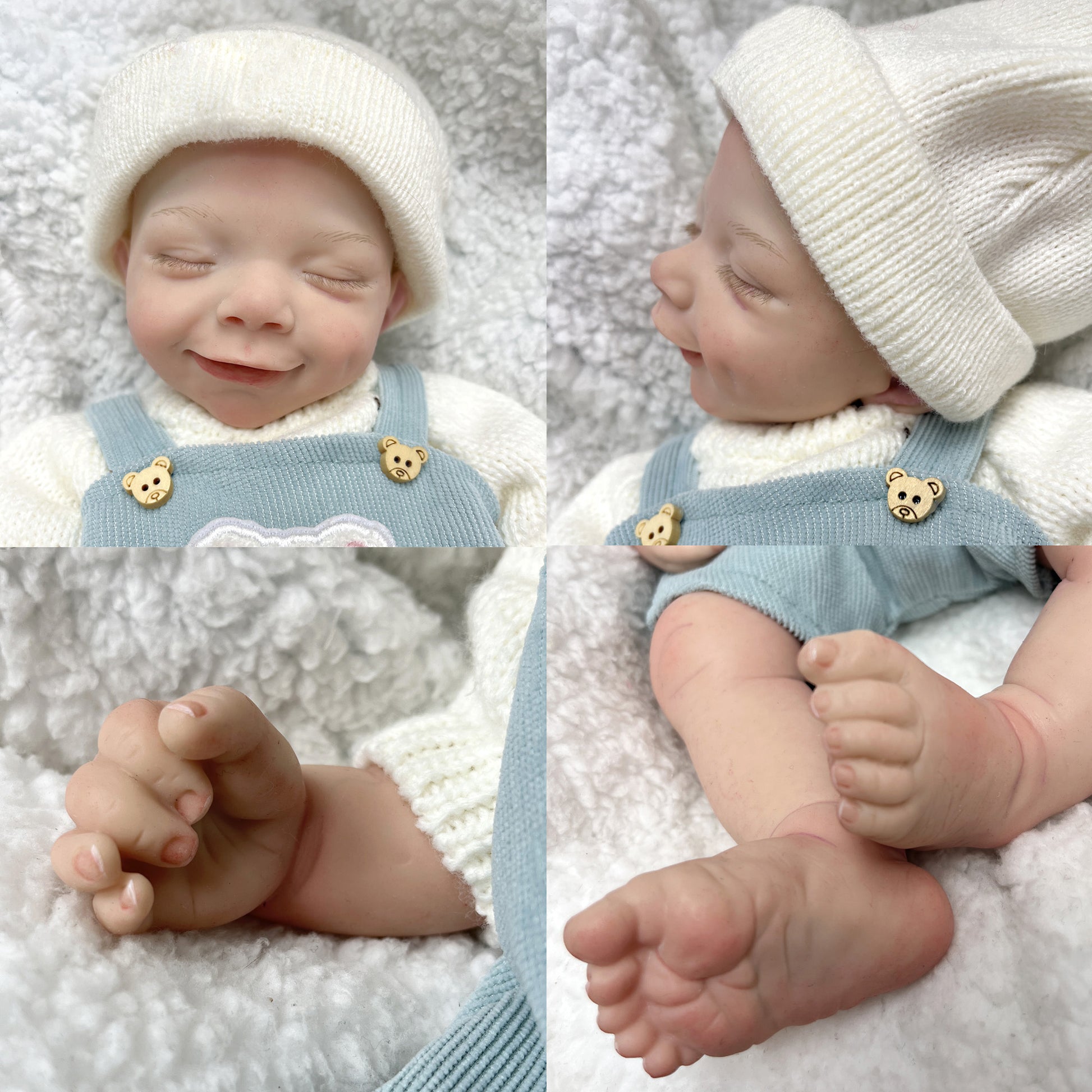 42cm April Whole Body Solid Silicone Bebe Reborn Boy With Rooted Hair Lifelike Reborn Doll Boneca Reborn Corpo De Silicone Doll - Reborn With Love Baby Dolls Store