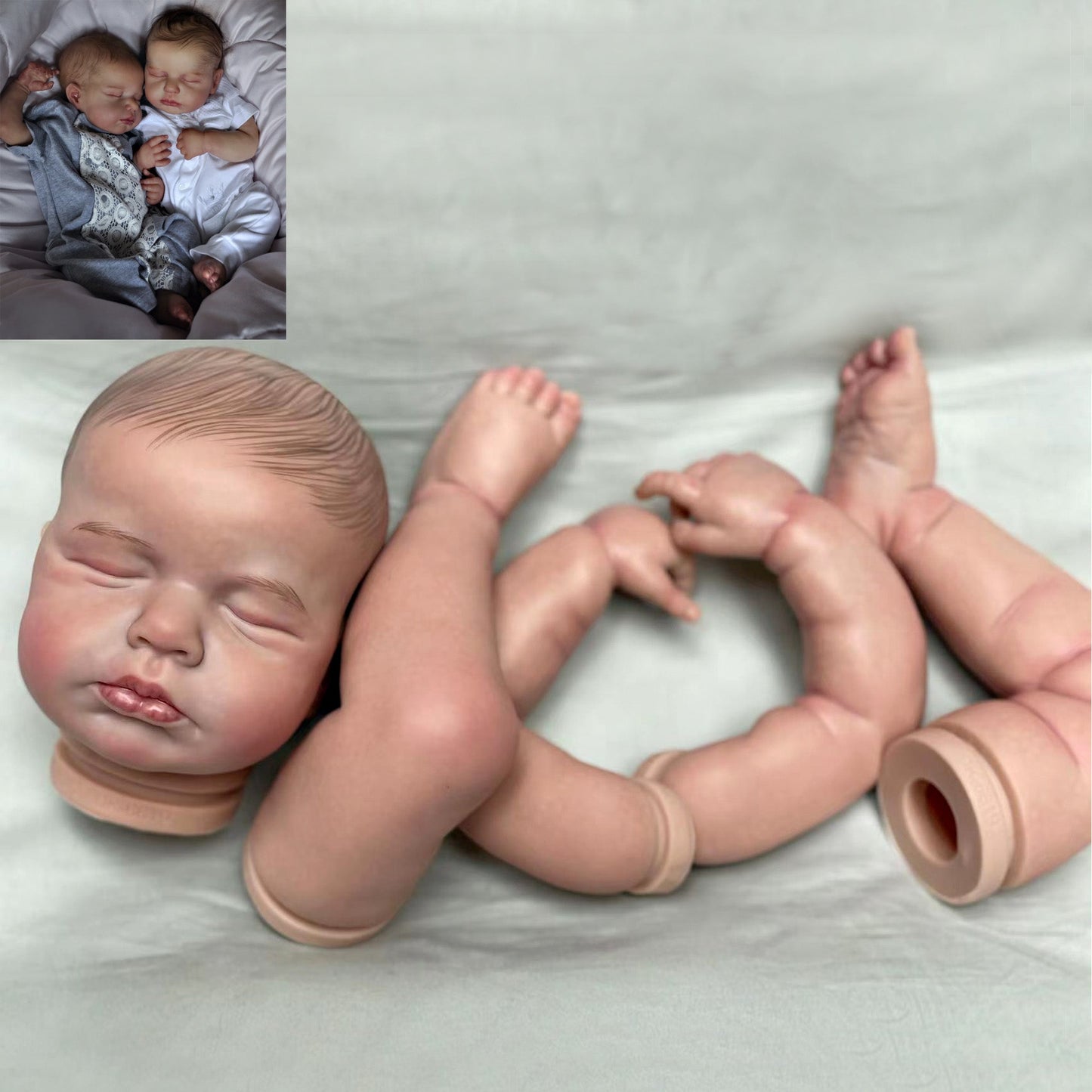 50CM Bebe Reborn Kits Loulou Handmade Painted Sleeping Reborn Doll Vinyl DIY Blank Unassembled Kit Toy Boneca - Reborn With Love Baby Dolls Store