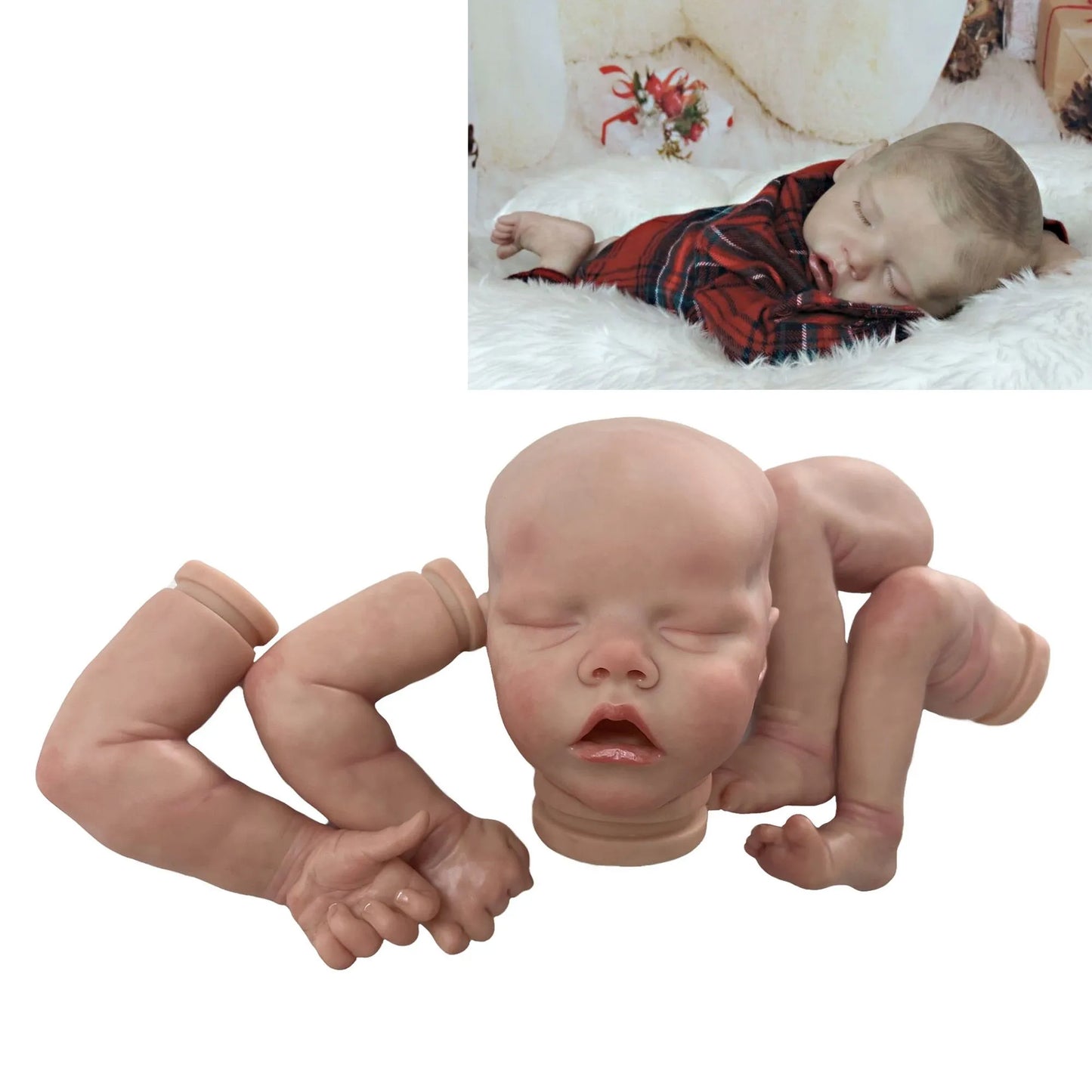 40CM Twins Reborn Doll Kits Handmade Painted Realistic Soft Vinyl Unfinished Reborn Doll Parts Kit Bebé Reborn