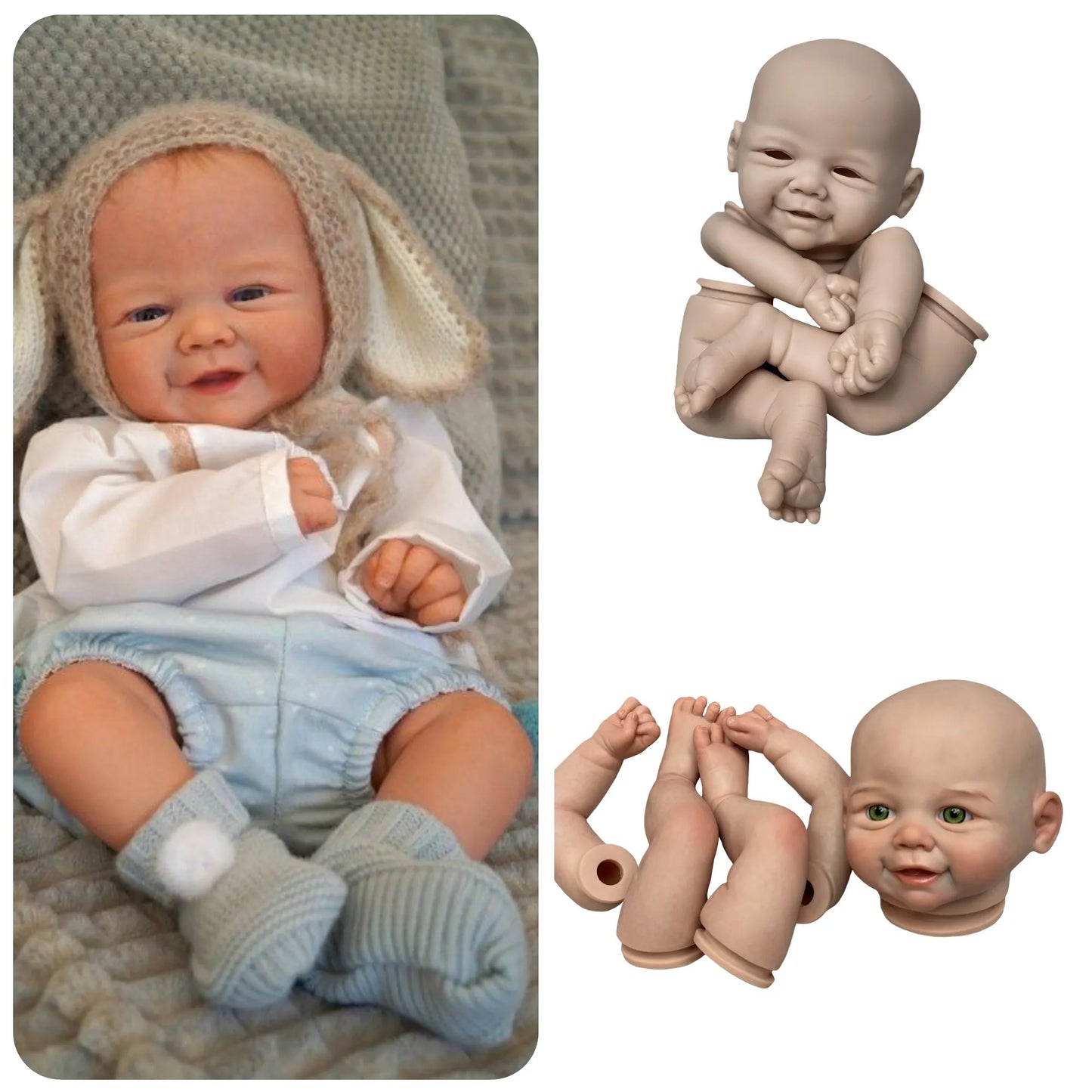 18 Inch Reborn Doll Kits Vivienne Bebe Reborn Unpainted and Painted Parts DIY Blank Accessories De Boneca Acessórios