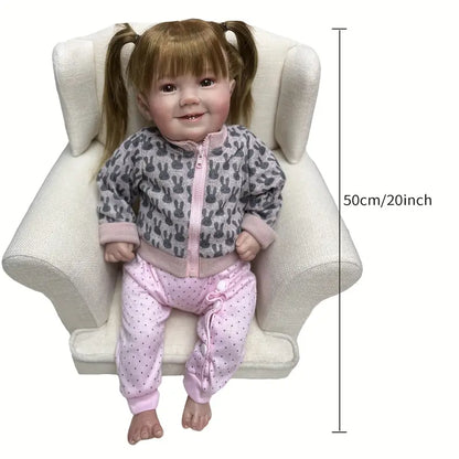 20inch Emilia Reborn Handmade Lifelike Real Art Reborn doll With Visible Veins And Rooted Hair For Family's Gift