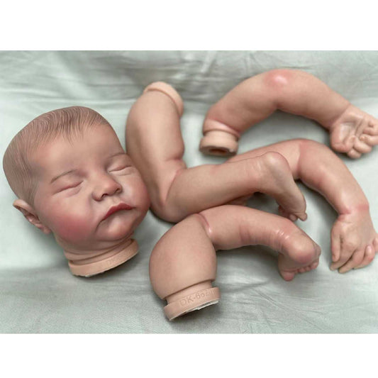 50CM Bebe Reborn Kits Levis Loulou Handmade Painted Sleeping Reborn Doll Vinyl DIY Blank Unassembled Kit Toy Boneca