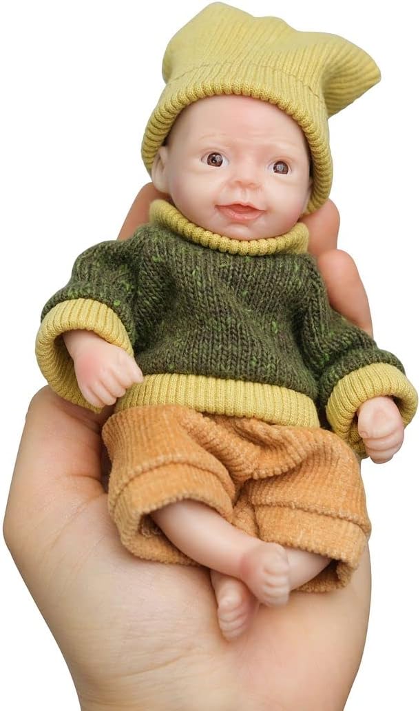 Lovely 6 Inch Palm Newborn Babies Full Body Silicone Boys Reborn Dolls Bebe Reborn Corpo De Silicone Yellow