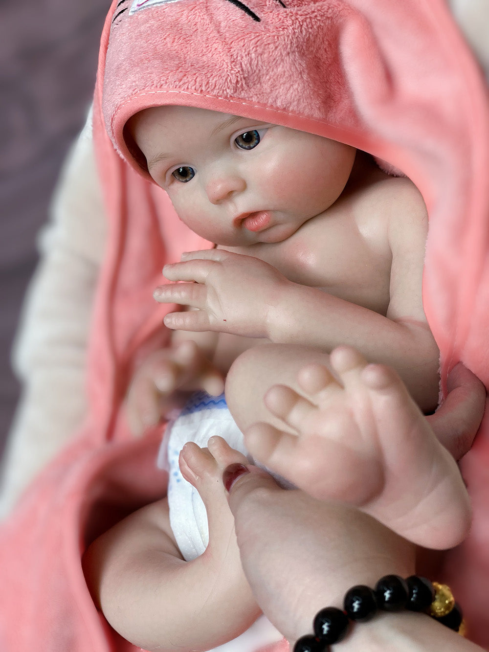 18 Inch Sweet Reborn Baby Waterproof Silicone Doll Hand-crafted Lifelike 3D Skin Toys