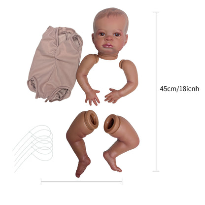 18-20" Black Skin Lanny Reborn Doll Kit Unassembled DIY Dolls Parts Handmade Lifelike Real Bebê Reborn Kit Reborn - Reborn With Love Baby Dolls Store