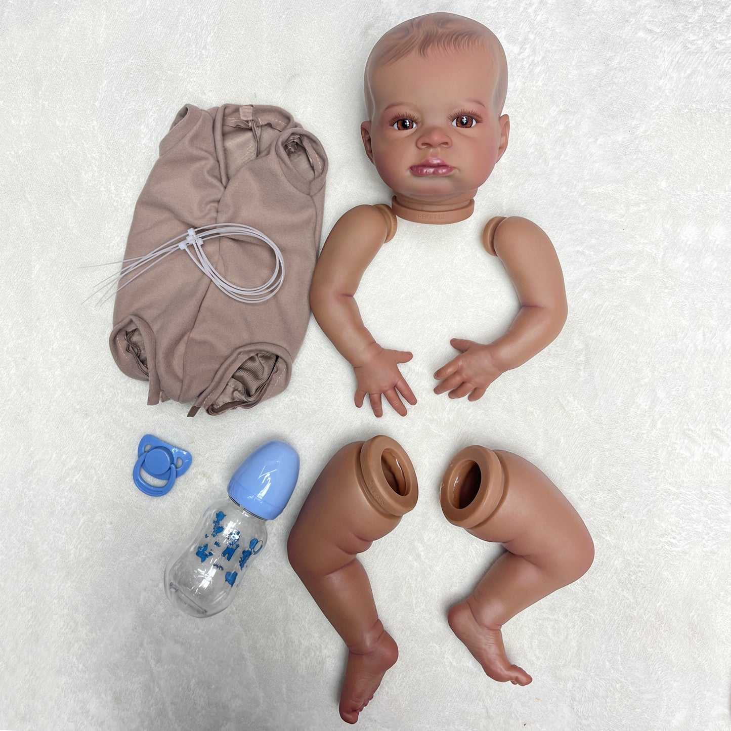 18-20" Black Skin Lanny Reborn Doll Kit Unassembled DIY Dolls Parts Handmade Lifelike Real Bebê Reborn Kit Reborn - Reborn With Love Baby Dolls Store