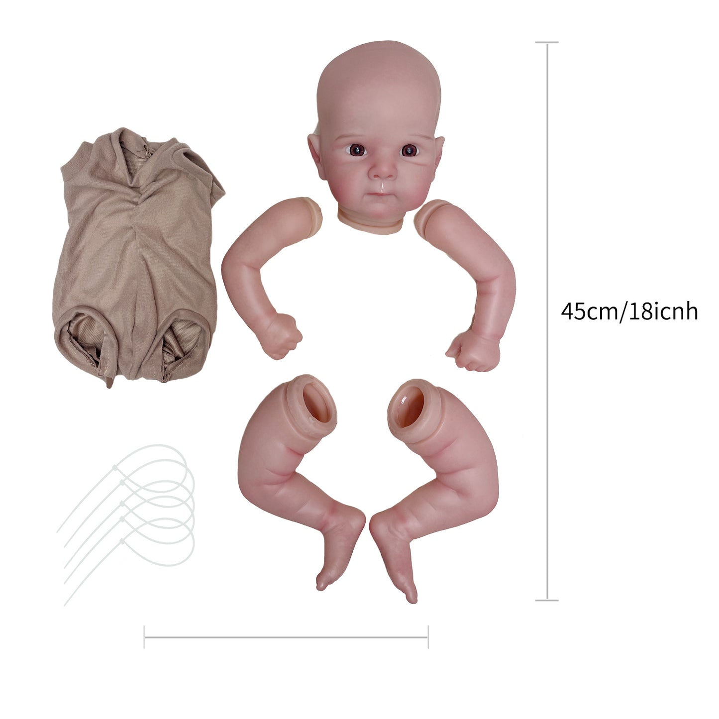 Bebe Reborn Kits Bettie 18 Inch Handmade Painted Reborn Doll Vinyl DIY Unassembled Kit Toy Boneca Kit Bebé Reborn - Reborn With Love Baby Dolls Store