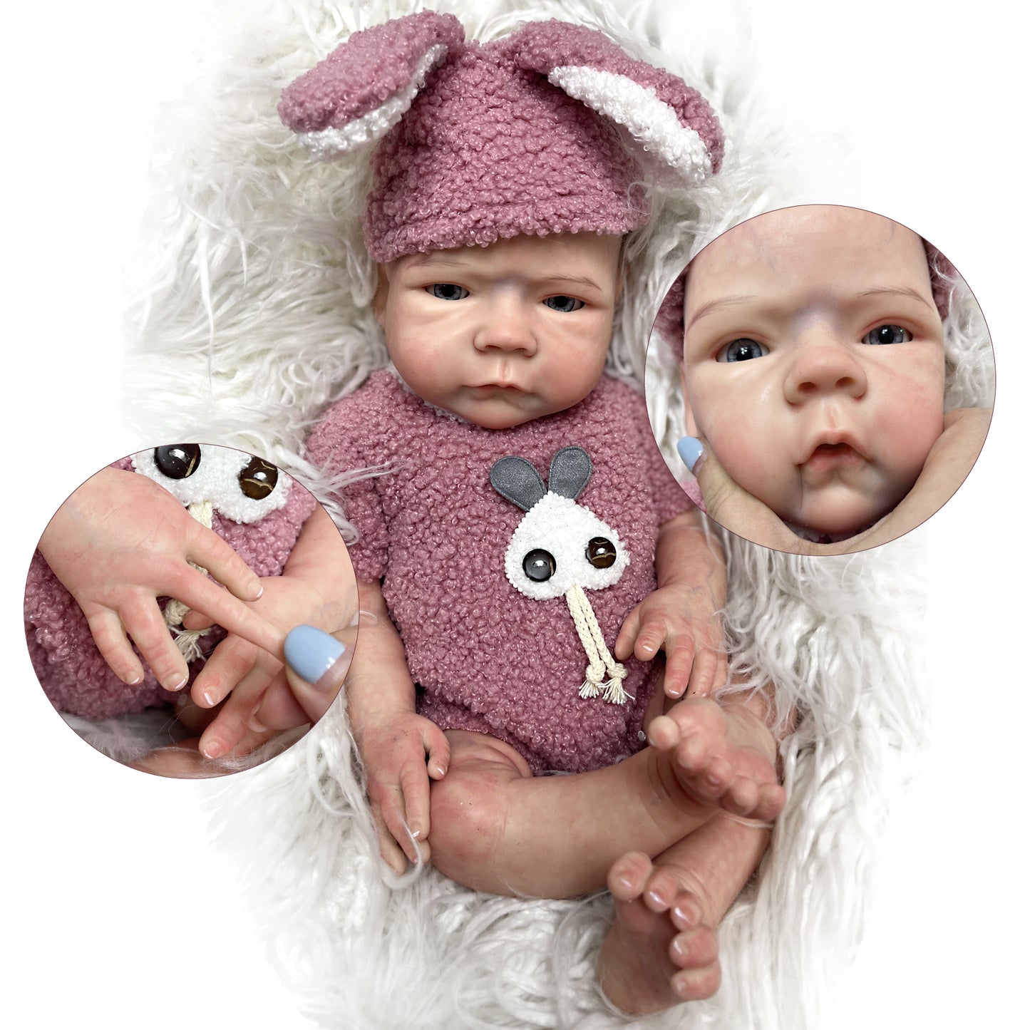 45cm Full Body Soft Solid Silicone XC061 Girl Bebe Reborn Handmade 3D Painted Skin Lifelike Newborn Doll - Reborn With Love Baby Dolls Store