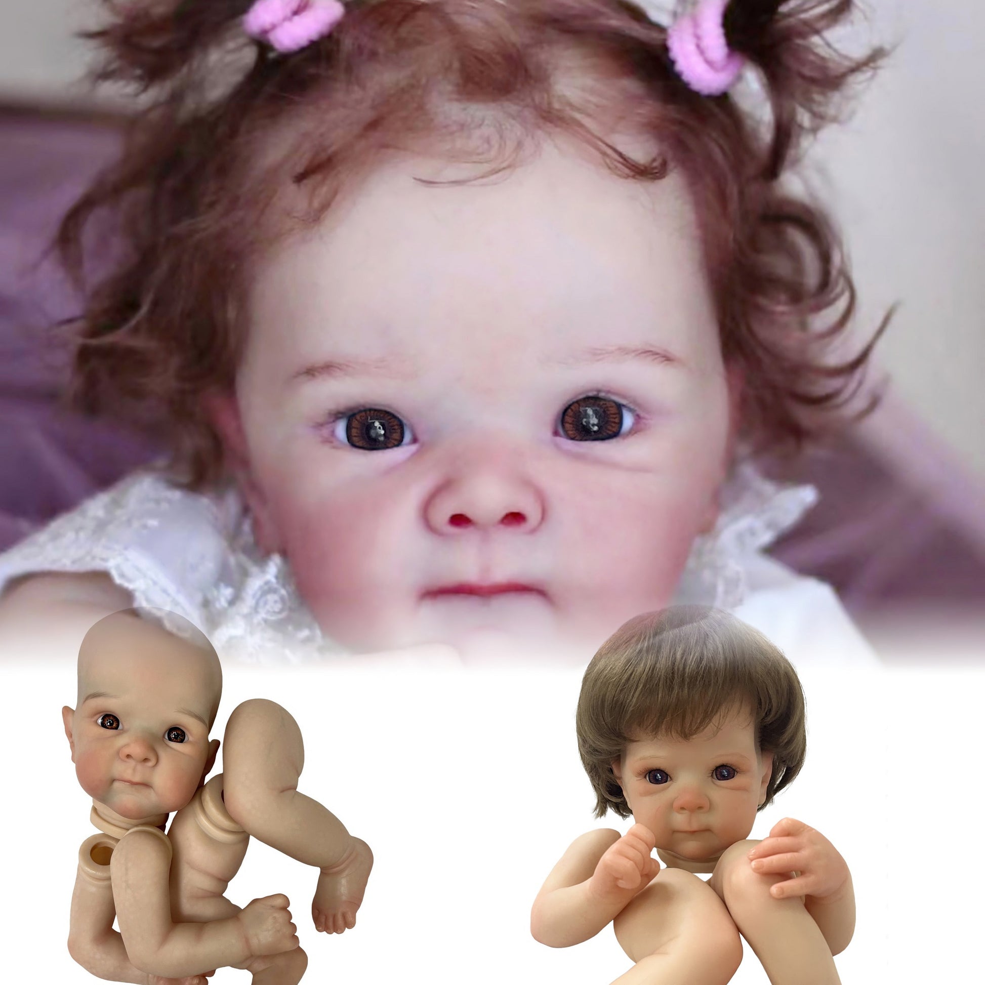 Bebe Reborn 45CM Doll Kits Bettie Unpainted and Painted Rooted Hair Parts DIY Blank Accessories De Boneca Acessórios - Reborn With Love Baby Dolls Store