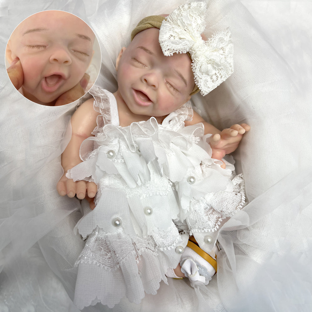 Girl 25CM Reborn Dolls Full Body Solid Silicone Handmade Painted Reborn Baby Doll - Reborn With Love Baby Dolls Store