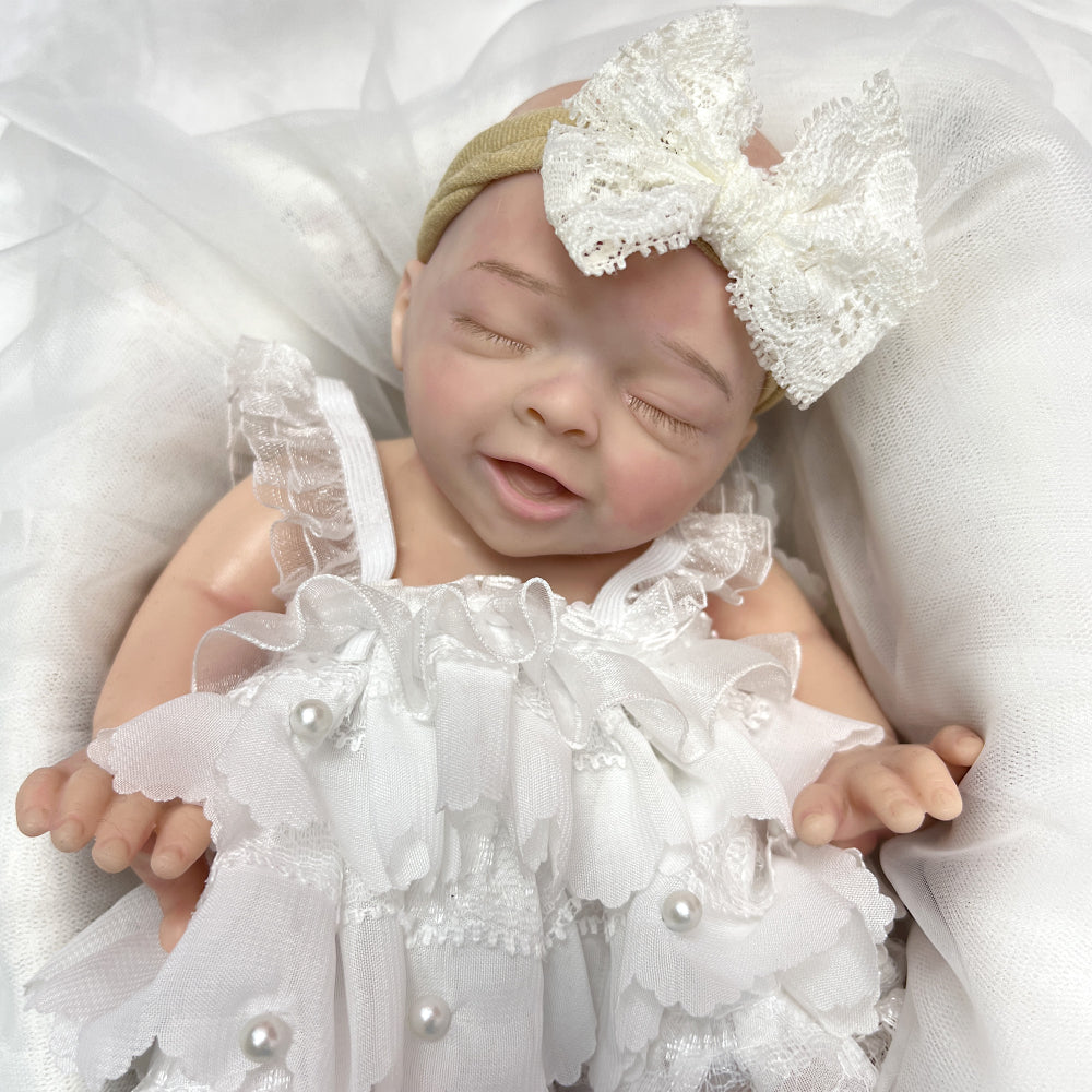 Girl 25CM Reborn Dolls Full Body Solid Silicone Handmade Painted Reborn Baby Doll - Reborn With Love Baby Dolls Store