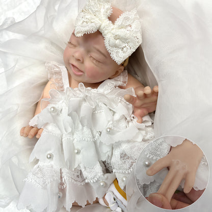 Girl 25CM Reborn Dolls Full Body Solid Silicone Handmade Painted Reborn Baby Doll - Reborn With Love Baby Dolls Store