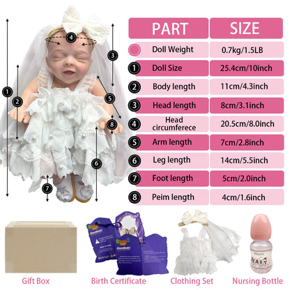 Girl 25CM Reborn Dolls Full Body Solid Silicone Handmade Painted Reborn Baby Doll - Reborn With Love Baby Dolls Store