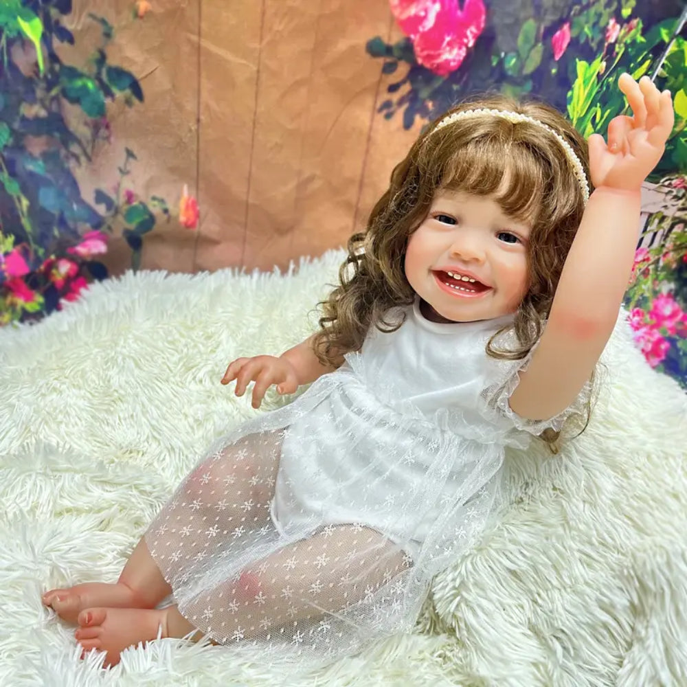 55cm Cuddly Mila Reborn Toddler Girl Dolls Handmade Bebes Reborn With Rooted Hair Reales Visible Veins Cute Dolls - Reborn With Love Baby Dolls Store