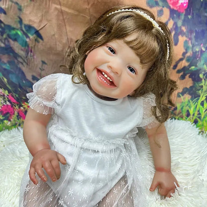 55cm Cuddly Mila Reborn Toddler Girl Dolls Handmade Bebes Reborn With Rooted Hair Reales Visible Veins Cute Dolls - Reborn With Love Baby Dolls Store