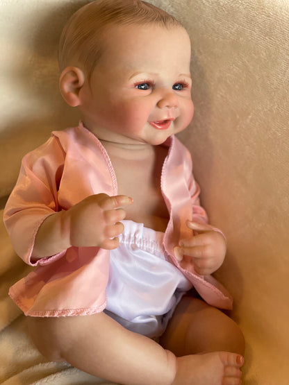 18inch Realistic Reborn Baby Dolls Full Body Vinyl Silicone Baby Girl Newborn Dolls With Hand Painted Hair