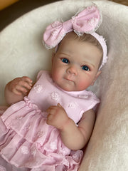 Reborn dolls--45cm Bettie with pink dress, vinly head/ cloth body