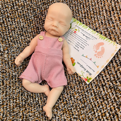 Unpainted Reborn Baby 11 Inch Delicate Design Full Body Silicone Closed/Opened Eyes Bonecas