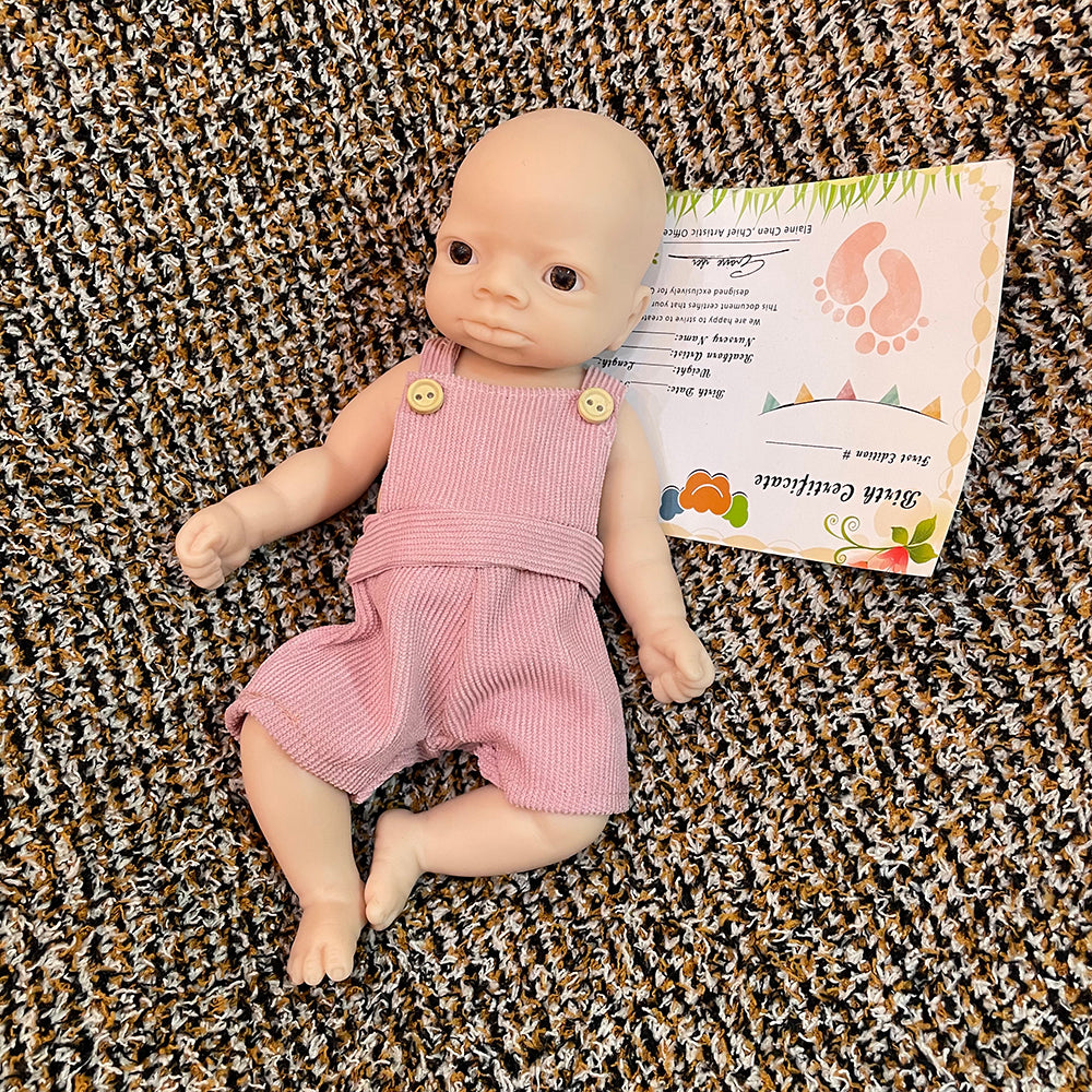 Unpainted Reborn Baby 11 Inch Delicate Design Full Body Silicone Closed/Opened Eyes Bonecas