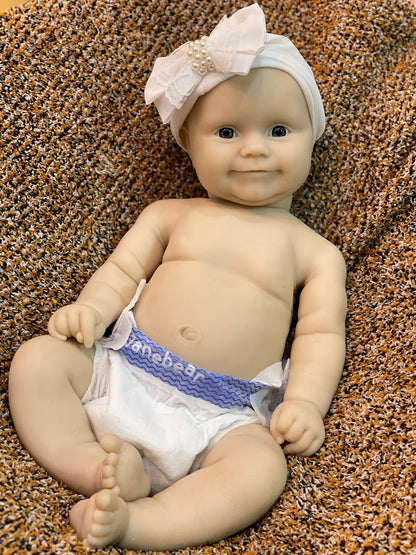 20 Inch Chubby Maddie Unpainted Full Solid Silicone Reborn Baby Delicate Design With Vivid Skin Details